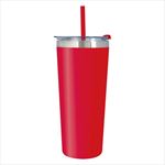 Red Tumbler with Matching Lid and Straw